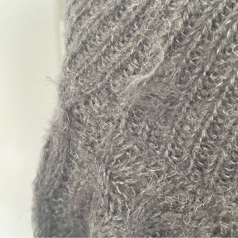 $10 SALE Knit Sweater Cowl Neck 3/4 Sleeve Winter Holiday Med-Dark Gray SzM - Picture 6 of 11